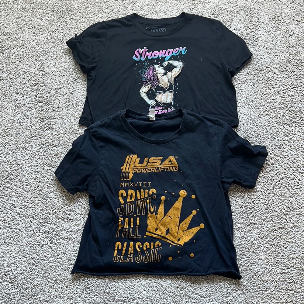 Powerlifting cropped t shirts